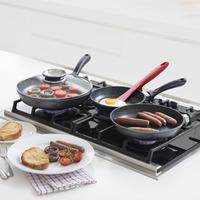 3 Regis Stone Non-Stick Pans & 28cm Aroma Lid