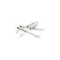 3 Piece BBQ Set: Grill Fork, Knifeand Tongs