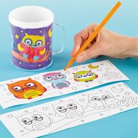 3 Little Owls Colour-in Mugs (Box of 16)