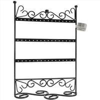 3 Tier Metal Earring Stand W/Scroll 9X12X4-Black 344733