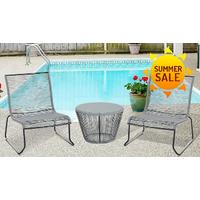 3 piece rattan garden table and chairs set