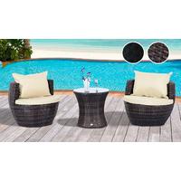 3-Piece Rattan Outdoor Lounge Set - 2 Colours