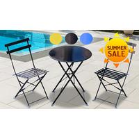 3-Piece Foldable Garden Dining Set - 3 Colours, Square or Round