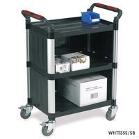 3 shelf large trolley with enclosed sides and back