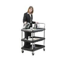 3 Tier Black H1041xW832xD546mm Deep Ledge Trolley 322444