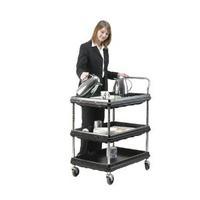 3 tier black h1041x w984xd689mm deep ledge trolley 322450