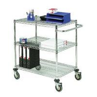 3 tier chrome mobile trolley 373002