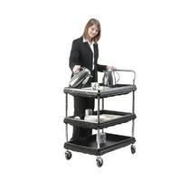 3 tier black w832xd546xh1041mm deep ledge trolley 375055