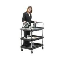 3 Tier Black W984xD689xH1041mm Deep Ledge Trolley 375056