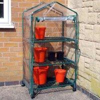 3 Tier Mini Greenhouse with Wheels by Kingfisher