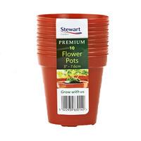 3 pack of 10 terracotta flower pots