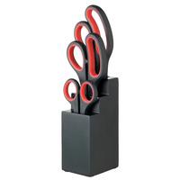 3 piece scissor set and black storage block