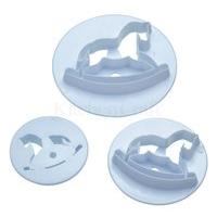 3 Piece Set Sweetly Does It Rocking Horse Fondant Cutters