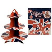 3 tier union jack cupcake stand