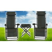 3-Piece Zero Gravity Reclining Chair Set with Table
