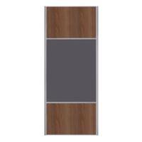 3 Panel Natural Walnut Effect Mix & Match Sliding Wardrobe Door (H)2200 mm (W)922 mm