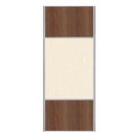 3 Panel Natural Walnut Effect Mix & Match Sliding Wardrobe Door (H)2200 mm (W)922 mm