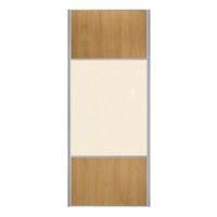 3 panel natural oak effect mix match sliding wardrobe door h2200 mm w9 ...