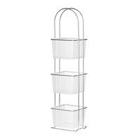 3 Tier Storage White Plastic Basket Chrome Frame