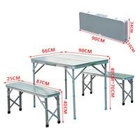 3 piece Folding Picnic Table Bench Set Foldable Aluminium
