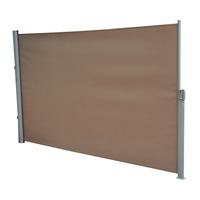 3 x 1.8m Patio Side Awning Retractable Aluminium Frame in Light Brown