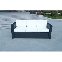 3 Seater Garden Rattan Sofa Chair in Black