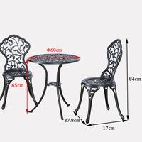 3 piece bistro set in aluminium