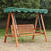 3 Seater Wooden Garden Green Swing Chair