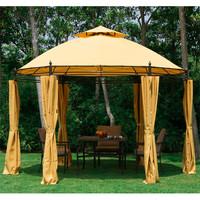 3 x 3m Garden Metal Gazebo with Side walls in Orange