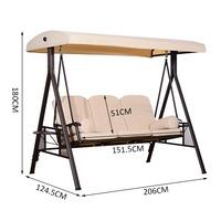 3 Seater Patio Metal Swing Chair