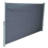 3 x 1.6m Patio Side Awning Retractable Aluminium Frame in Dark Grey