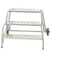 3 TREAD MOBILE STEP - NO HANDRAIL - ALUMINIUM TREAD