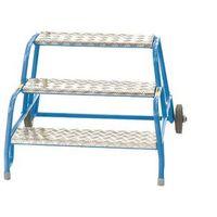 3 tread mobile step no handrail aluminium tread