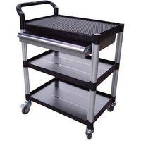 3 SHELVES UTILITY TOOL TROLLEY W/ONE DRAWER, OPEN SIDED CART