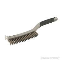 3 Row Stainless Steel Wire Brush With Scraper