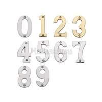 3 Inch Door Numeral 6 Polished Brass