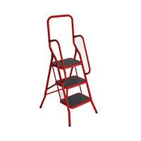 3-Step Safety Ladder, Red