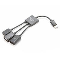 3 in 1 USB 3.1 Type C Hub Adapter to 2 Port USB Hub 1 Micro USB Port for Windows XP 7 8