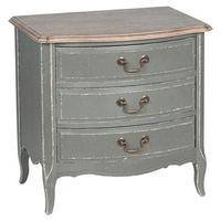 3 drawer bedside table french grey