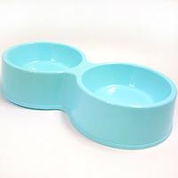 3 colors Fashion Portable Double bowl size No. pet cat utensils plastic cat food bowl water bowl Free shipping Pet supplies