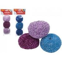 3 Colourful Heavy Duty Metallic Scourers