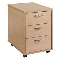 3 DRAWER MOBILE PEDESTAL - OAK