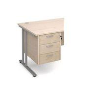 3 DRAWER FIXED PEDESTAL IN MAPLE 3 SHALLOW DRAWERS LOCKABLE