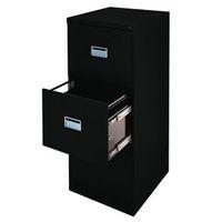 3 DRAWER A3 JUMBO FILING CABINET BLACK STEEL - H X W X D: 1320 X 550 X 622