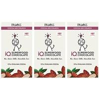 (3 PACK) - iQ Choc - Org Cocoa Nib Crunch Choc | 35g | 3 PACK BUNDLE