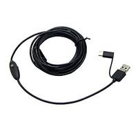 3 in 1 6 LEDs 7mm 2M Android Endoscope OTG Micro USB Rigid Wire Inspection Camera IP66