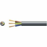 3 core round mains PVC, 3 x 24/0.2mm, 6A, 6.1mm, Black, 100m