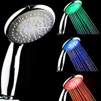 3 color temperature sensitive led color changing hand shower