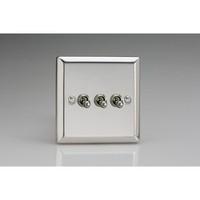 3-Gang 10A Toggle Switch - Mirror Chrome