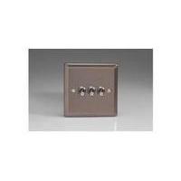 3-Gang 10A Toggle Switch - Pewter